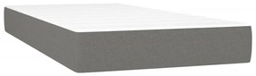 vidaXL Κρεβάτι Boxspring με Στρώμα &amp; LED Σκ.Γκρι 80x200 εκ. Υφασμάτινο