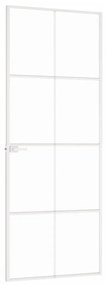 vidaXL Εσωτερική Πόρτα Λευκή 76x201,5 εκ. Ψημένο Γυαλί&Λεπτό Αλουμίνιο