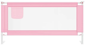 vidaXL Μπάρα Κρεβατιού Προστατευτική Ροζ 180 x 25 εκ. Υφασμάτινη