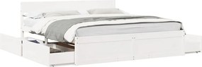 vidaXL Σκελετός Κρεβ. Χωρίς Στρώμα Λευκό 180x200 εκ Μασίφ Πεύκο