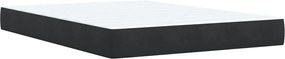 vidaXL Κρεβάτι Boxspring με Στρώμα Μαύρο 140x190 εκ. Βελούδινο