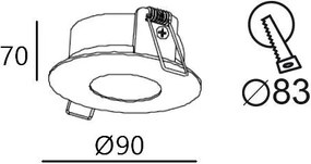 Χωνευτό σποτ οροφής Viokef Top-Spot pin hole