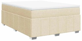 vidaXL Κρεβάτι Boxspring με Στρώμα Κρεμ 140x190 εκ. Υφασμάτινο