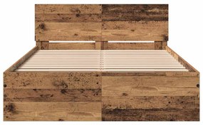 vidaXL Κρεβάτι με Κεφαλάρι Παλιό Ξύλο 120 x 190 cm Επεξεργασμένο ξύλο