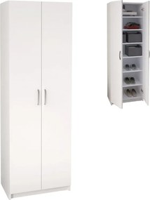 Παπουτσοθήκη Renso Megapap δίφυλλη χρώμα λευκό 59,8x37,8x178,5εκ.