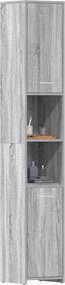 vidaXL Ντουλάπι Μπάνιου Γκρι Sonoma 30x30x183,5 εκ. Επεξεργασμένο Ξύλο