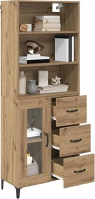vidaXL Highboard Artisan Oak 69,5 x 34 x 180 εκ. Επεξεργασμένο ξύλο