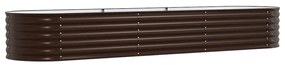 vidaXL Υπερυψωμένη Ζαρντινιέρα Καφέ 320 x 80 x 44 cm Ατσάλι