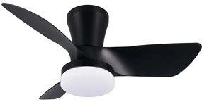 Ανεμιστήρας Οροφής Randers R64412132 Με Φως Led Και Τηλεχειριστήριο Φ76x26cm Dim Led 2500lm 20W Black RL Lighting