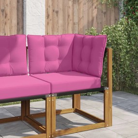 vidaXL Μαξιλάρι Καναπέ Εξωτερικού Χώρου 3 pcs Ροζ Πολυεστέρας