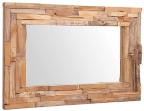 vidaXL Καθρέφτης Διακοσμητικός Ορθογώνιος 90 x 60 εκ. από Ξύλο Teak