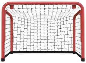 vidaXL Τέρμα Χόκεϊ με Δίχτυ Κόκκινο/Λευκό 68x32x47 εκ. Ατσάλι/Πολυεστ.