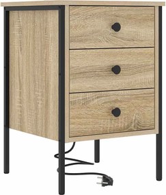 vidaXL Κομοδίνο 2 pcs Δρύς Sonoma 42 x 41 x 61 εκ Επεξεργασμένο ξύλο