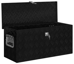 Κουτί Αποθήκευσης Μαύρο 80 x 30 x 35 εκ. Αλουμινίου  - Μαύρο