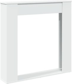 vidaXL Πλαίσιο Τζακιού Λευκό 100x20x100 εκ. από Επεξ. Ξύλο