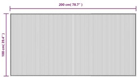 Χαλί Ορθογώνιο Μαύρο 100 x 200 εκ. Μπαμπού - Μαύρο