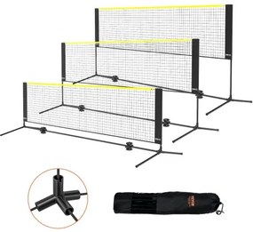 VEVOR Badminton Net, Height Adjustable Volleyball Net, 10ft Wide Foldable Pickleball Net, Portable Easy Setup Tennis Net Set with Poles, Stand and Carry Bag, for Kids Backyard Game Indoor Outdoor Use
