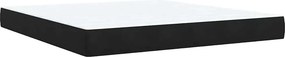 vidaXL Κρεβάτι Boxspring με Στρώμα Μαύρο 180x200 εκ. Βελούδινο