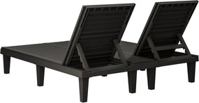 vidaXL Ξαπλώστρα Διπλή Μαύρη 155 x 138 x 83 εκ. από Πολυπροπυλένιο