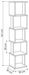 Βιβλιοθήκη - στήλη Piri pakoworld χρώμα φυσικό-λευκό 35x30x161εκ