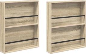 vidaXL Ράφι Περιοδικών με ράφι 2 pcs Δρύς Sonoma 60 x 12 x 70 εκ
