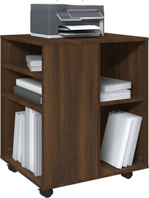 vidaXL Ντουλάπι Με Ροδάκια Καφέ Δρυς 60 x 53 x 72 εκ. Επεξεργ. Ξύλο