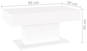 Τραπεζάκι Σαλονιού Λευκό 96 x 50 x 45 εκ. από Επεξ. Ξύλο - Λευκό