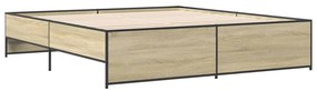vidaXL Πλαίσιο Κρεβατιού Sonoma Δρυς 180x200 εκ. Επεξ. Ξύλο &amp; Μέταλλο