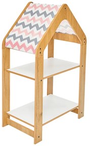 Ραφιέρα Montessori Zoilen φυσικό-λευκό-ροζ mdf 50x30x80εκ Υλικό: MDF 120-000425