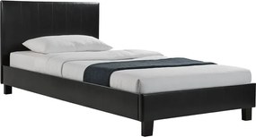 Κρεβάτι Nevil pakoworld 100x200 PU χρώμα μαύρο ματ