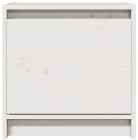 vidaXL Κομοδίνο Λευκό 40 x 30,5 x 40 εκ. από Μασίφ Ξύλο Πεύκου
