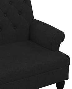 vidaXL Πάγκος με Πλάτη Μαύρο 120x62x75,5 εκ. Ύφασμα