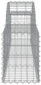 Συρματοκιβώτια Τοξωτά 40 τεμ. 200x30x40/60 εκ. Γαλβαν. Ατσάλι - Ασήμι