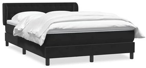 vidaXL Κρεβάτι Boxspring με Στρώμα Μαύρο 160x210 εκ. Βελούδινο