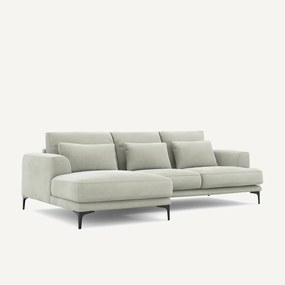 Γωνιακός δεξιός καναπές με βελούδινη ταπετσαρία stonewashed, Marsile