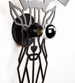 Απλίκα τοίχου Deer Megapap E27 MDF χρώμα μαύρο 55x12x55εκ.
