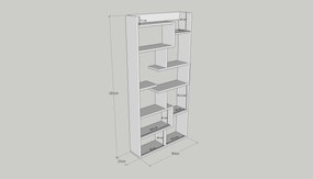 Βιβλιοθήκη Πεύκο FLABRO 90x22x182