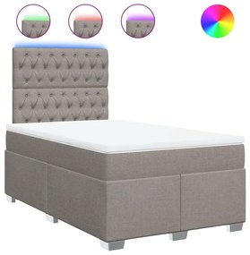 vidaXL Κρεβάτι Boxspring με Στρώμα Taupe 120x190 εκ. Υφασμάτινο