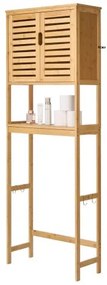VEVOR Bamboo Over The Toilet Storage Cabinet with Adjustable Shelf 68.9&quot; H