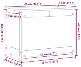 Κουτί Αποθήκευσης Καφέ Μελί 60x32x45,5 εκ από Μασίφ Ξύλο Πεύκου - Καφέ