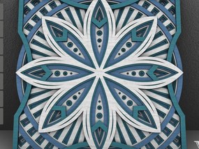 Intra απο ξύλο plywood Χρώμα wenge 3mm-4mm πάχος - Flower Mandala , Layered Mandala Δίασταση 30x30 cm INTRAFABR-24709466