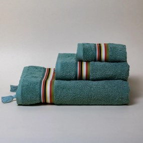 Πετσέτα Προσώπου (50x100) White Fabric Regla Green 600gsm