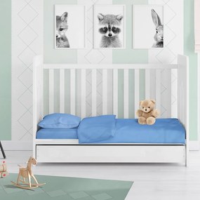 Παπλωματοθήκη Βρεφική Solid 498 Sky Βlue DimCol 120x160cm 100% Cotton