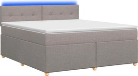 vidaXL Κρεβάτι box spring με στρώμα Taupe 180 x 200 cm Ύφασμα