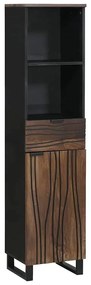 vidaXL Ντουλάπι Μπάνιου Ριγέ Καφέ 38 x 33 x 160 εκ. Μασίφ ξύλο μάνγκο