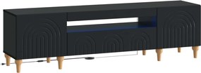 vidaXL Ντουλάπα LED Τηλεόρασης Μαύρο Επεξεργασμένο Ξύλο