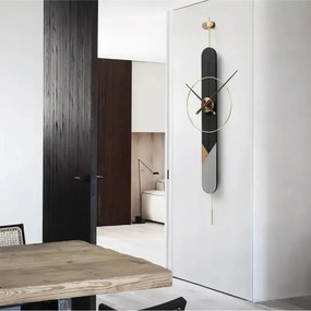 Stewehome Μεταλλικό ρολόι τοίχου μοντέρνο στρογγυλό 40x70 cm
