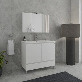 Drop Delta 100 White Gloss 102x47 - Πάγκος με Νιπτήρα &amp; Κρυφοντουλαπο