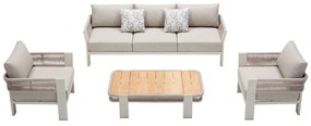 Σαλόνι Κήπου Borromeo-3 01-00-2660 (Σετ 4Τμχ) Με Μαξιλάρια Beige 5 Θέσεων