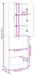 ΝΤΟΥΛΑΠΙ ΠΛΥΝΤΗΡΙΟΥ ΛΕΥΚΟ 64 X 25,5 X 190 ΕΚ. 808413